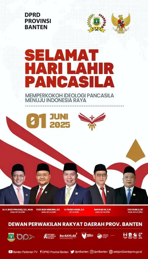 DPRD Provinsi Banten Mengucapkan Selamat Hari Lahir Pancasila 1 Juni 2025